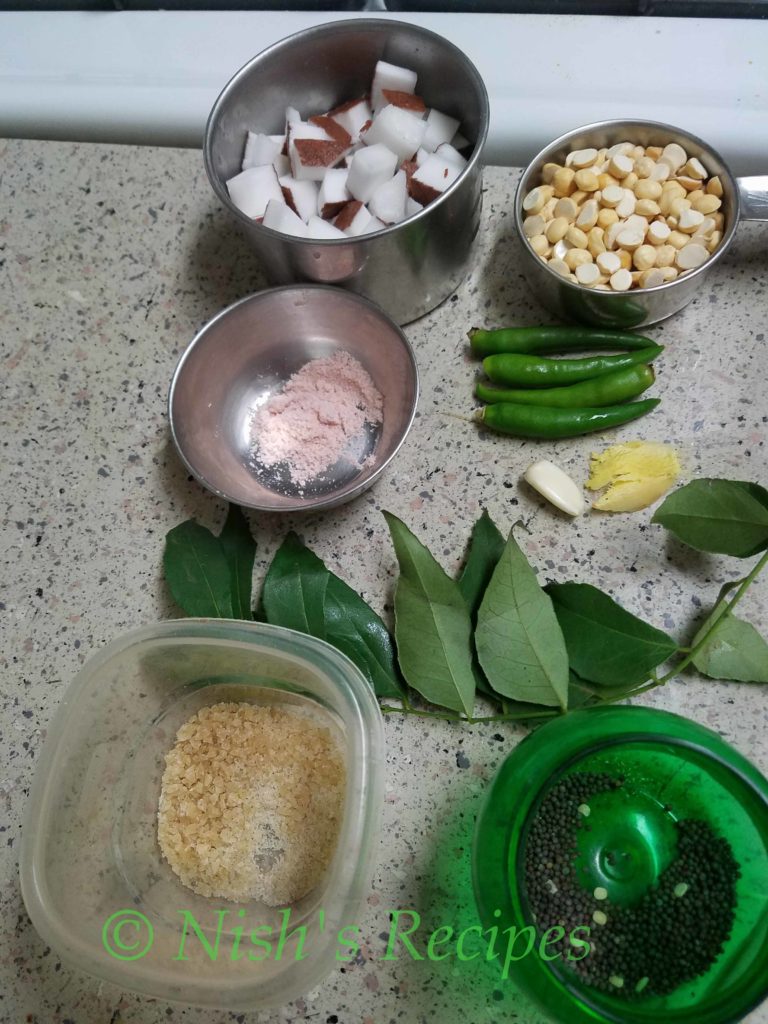 Ingredients for Coconut Chutney