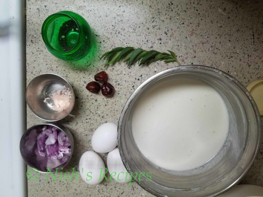 Ingredients for Egg Kuzhipaniyaram