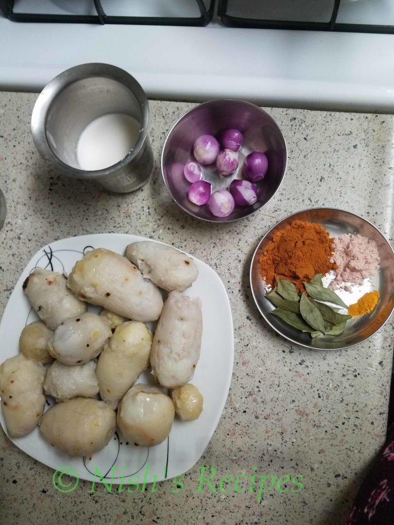 Ingredients for Cheppakilangu Fry 