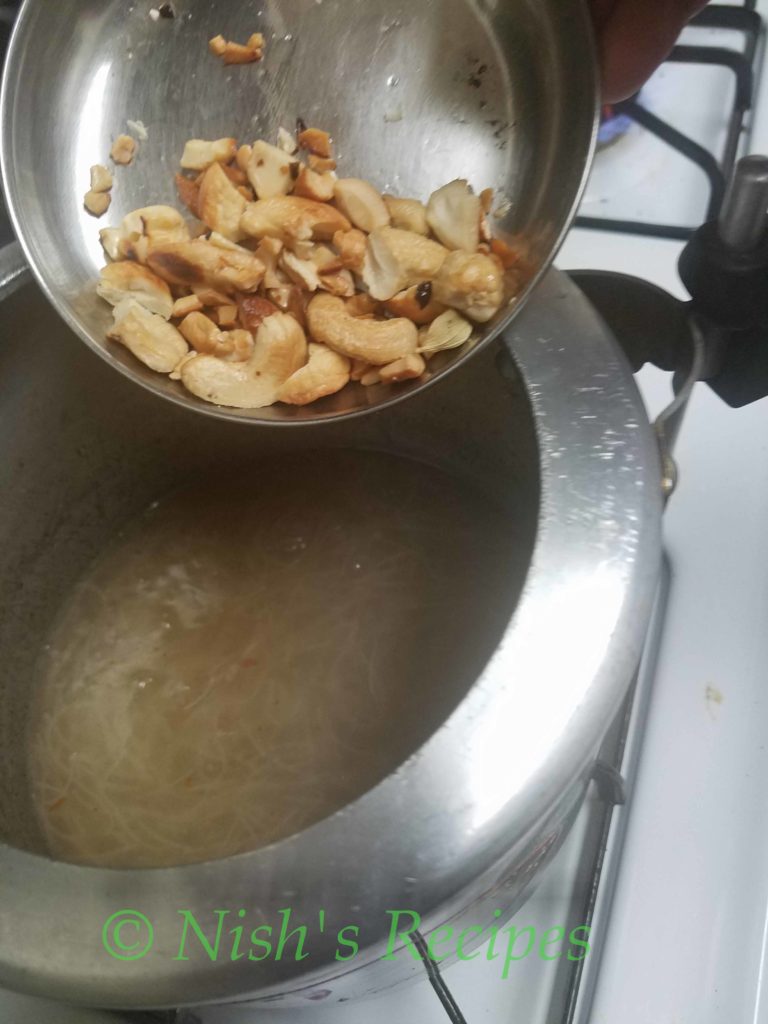 Add cashews for Milk Paayaasam