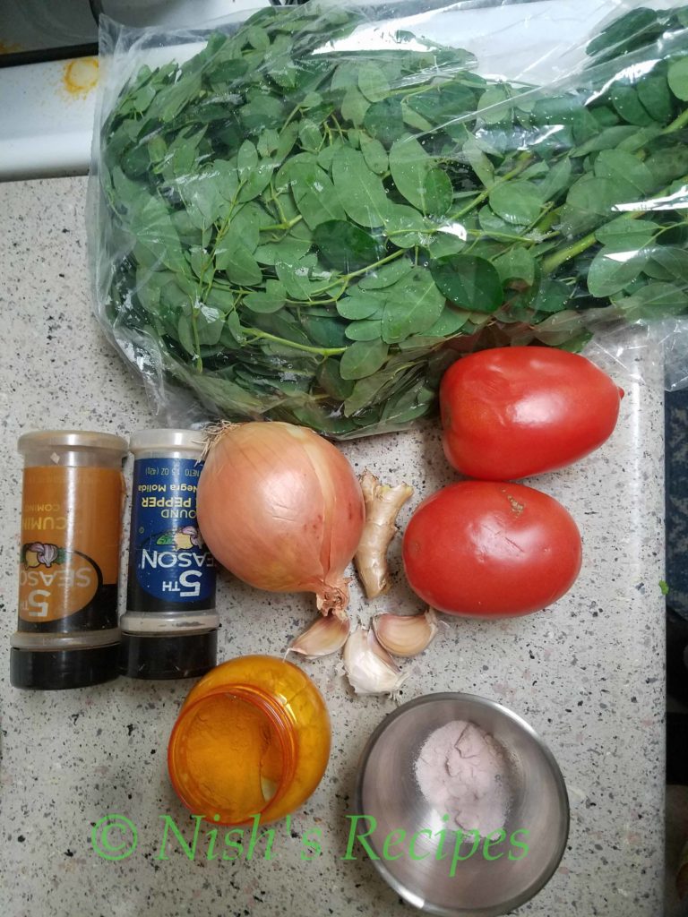 Ingredients for Murungai Keerai Soup