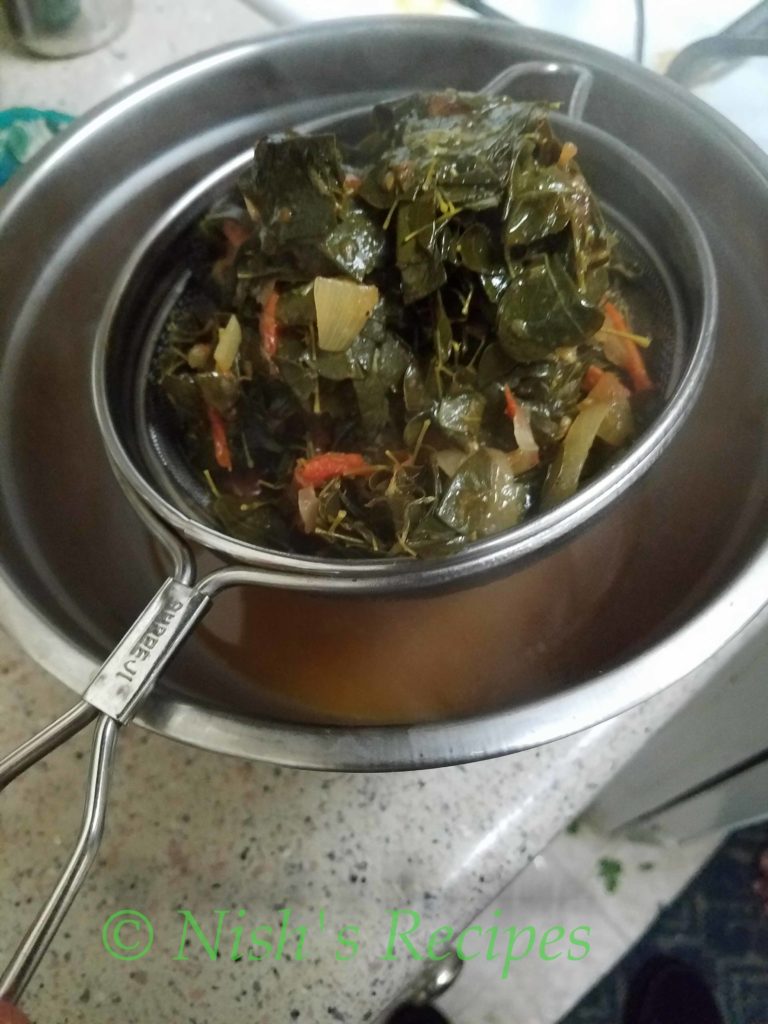 Filter soup for Murungai Keerai Soup