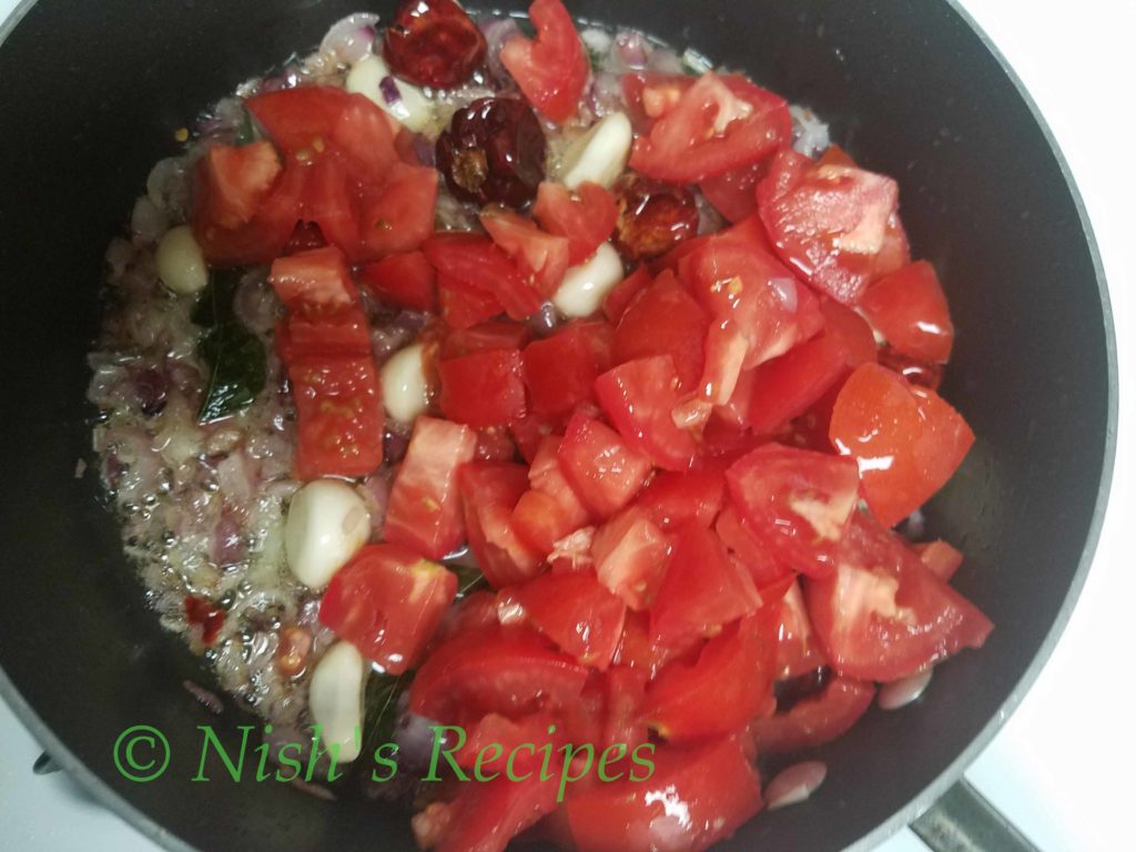 Add tomato for Thakkali Thokku