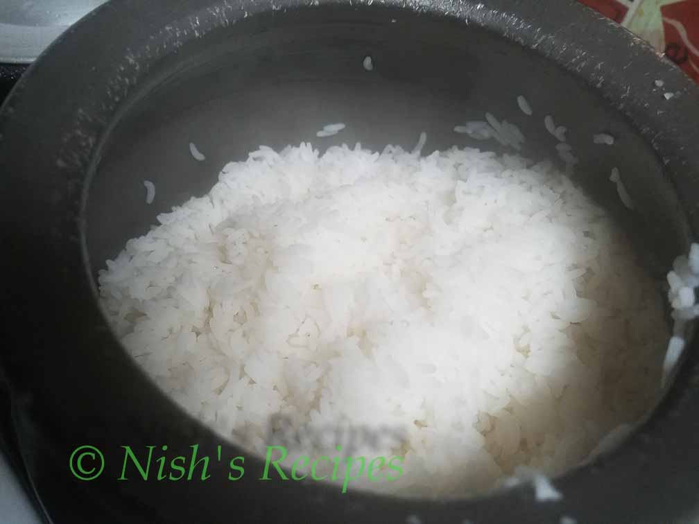 Cooked rice for Lemon Rice