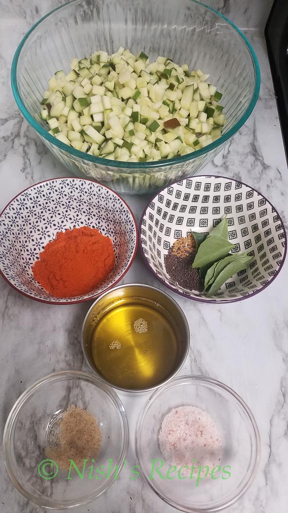 Ingredients for Instant Mango Pickle