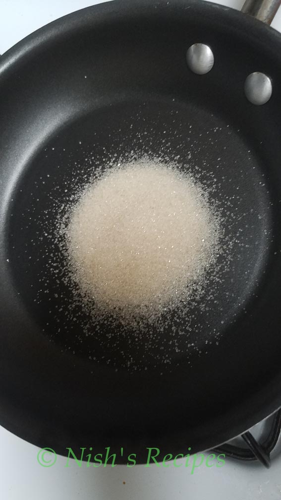 Add sugar in a pan for Paalkova Ice cream