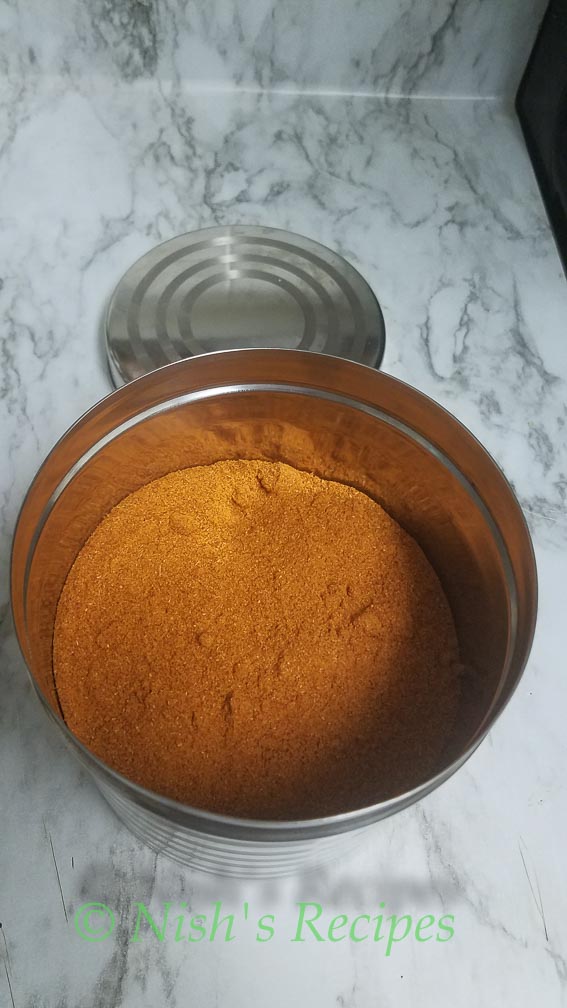 Store Homemade Masala in container