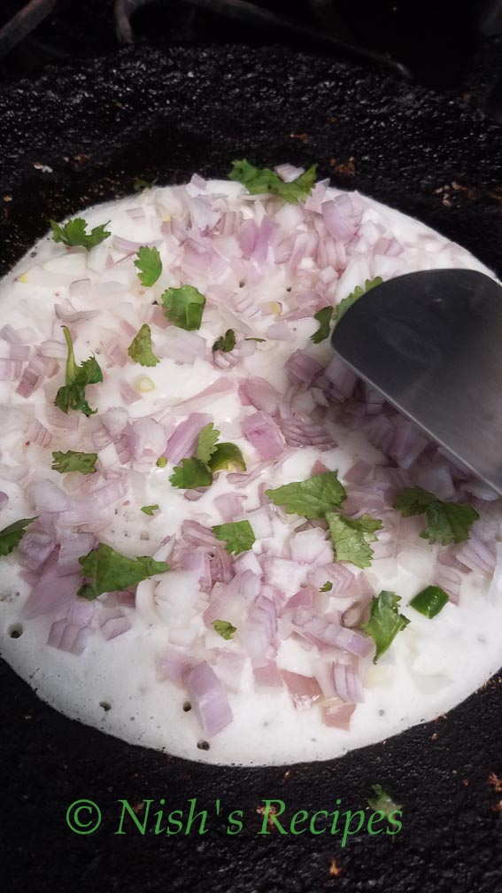 Add cilantro for Onion Uthappam