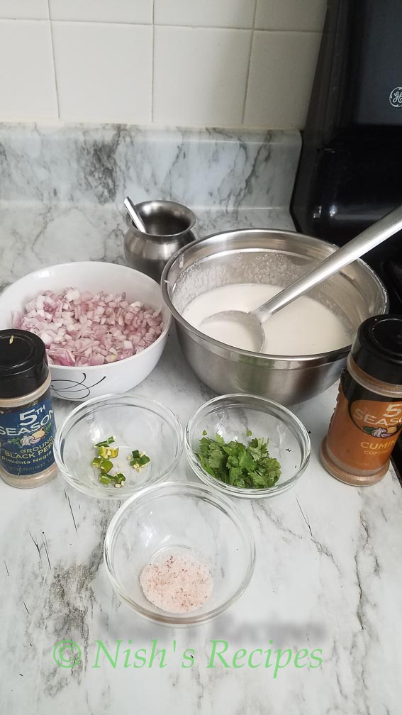 Ingredients for Onion Uthappam